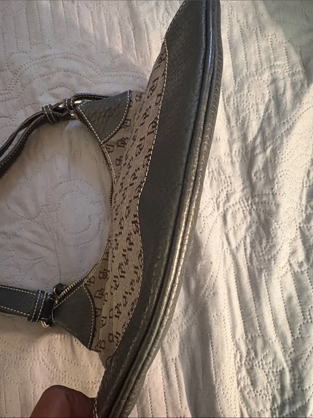 Dooney & Bourke Brown & Tan Signature DB Hobo